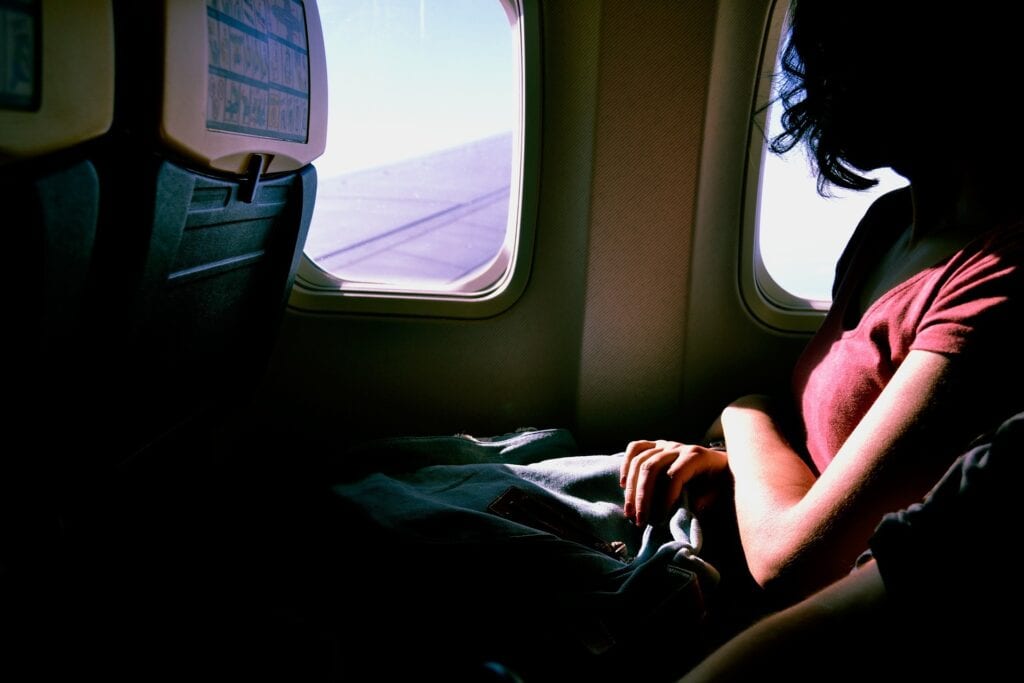 Window seat on airplane