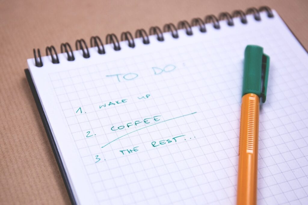 To do list on a notepad